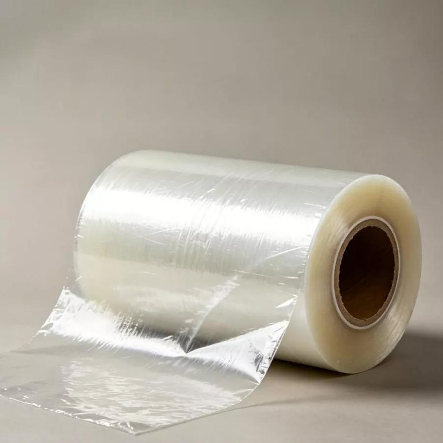 Película estirable de máquina adhesiva de una cara